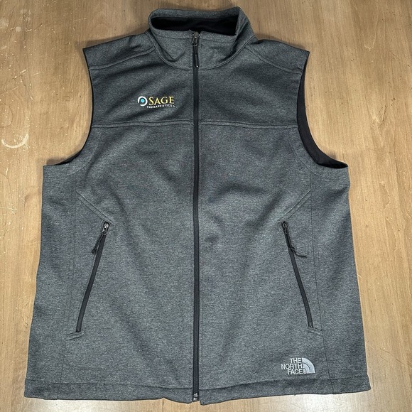 The North Face Vest Mens Large Gray Full Zip Ridgeline Softshell Gorpcore Logo - Picture 1 of 10